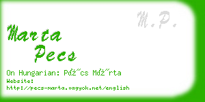 marta pecs business card